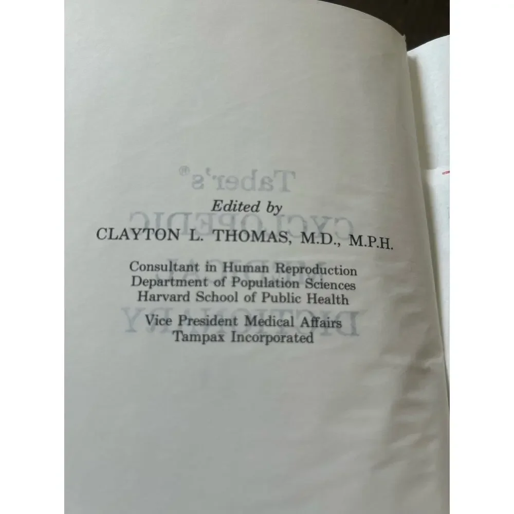 Taber's Cyclopedic Medical Dictionary 14th Edition Vintage Philadelphia‎ Doctor